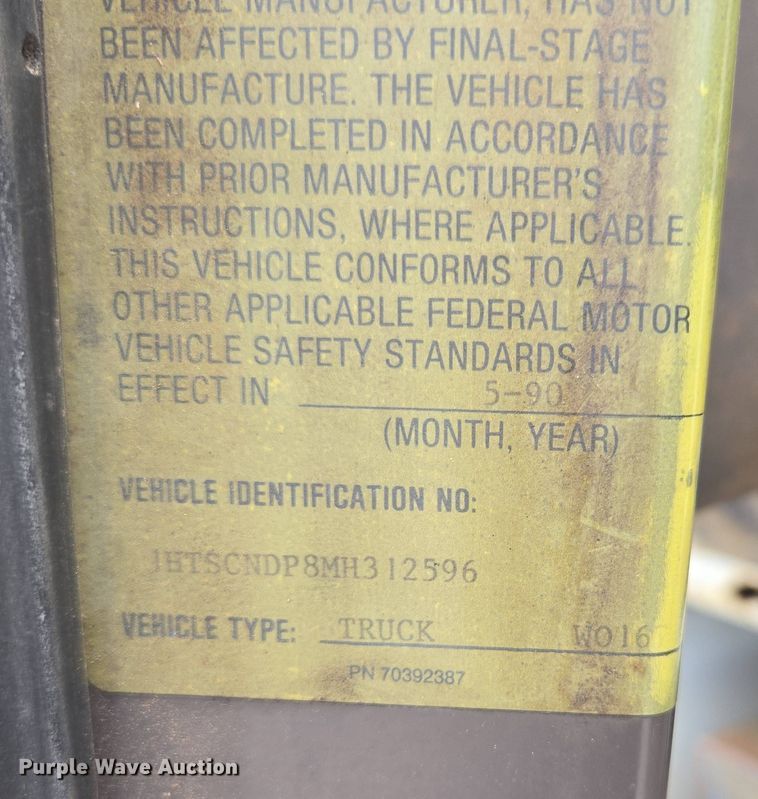 image for item DP6362 1991 International 4700 dump truck