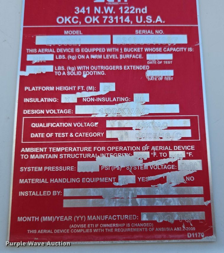 image for item DP6413 2016 Peterbilt PB348 bucket truck