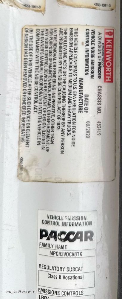 image for item DT0713 2021 Kenworth T880 hydrovac truck