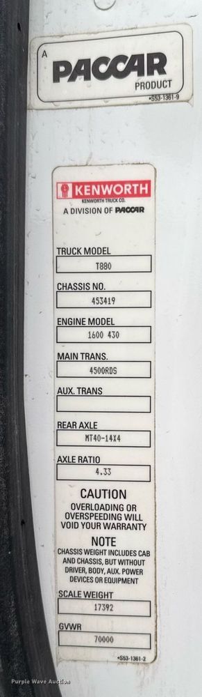 image for item DT0713 2021 Kenworth T880 hydrovac truck