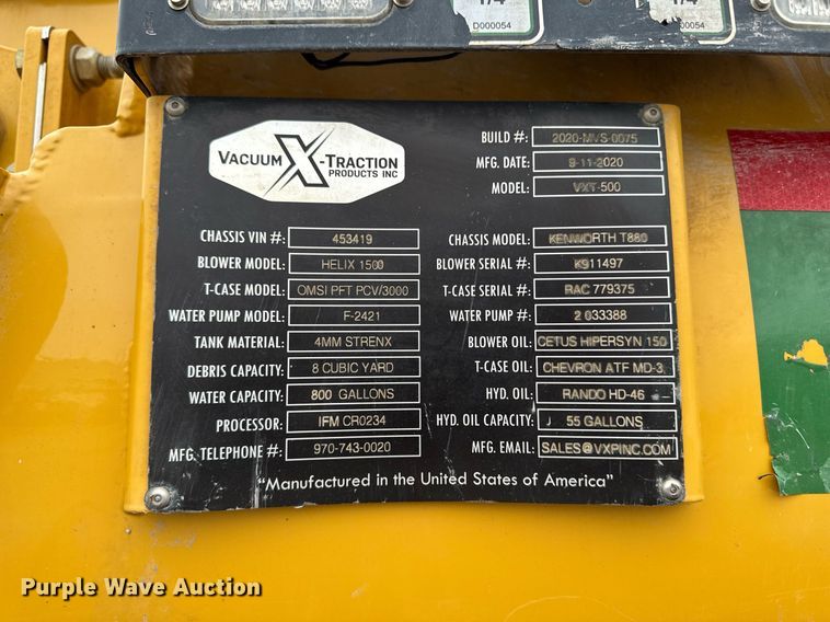 image for item DT0713 2021 Kenworth T880 hydrovac truck