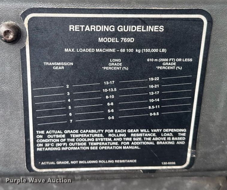 image for item DT0740 1997 Caterpillar 769D haul truck