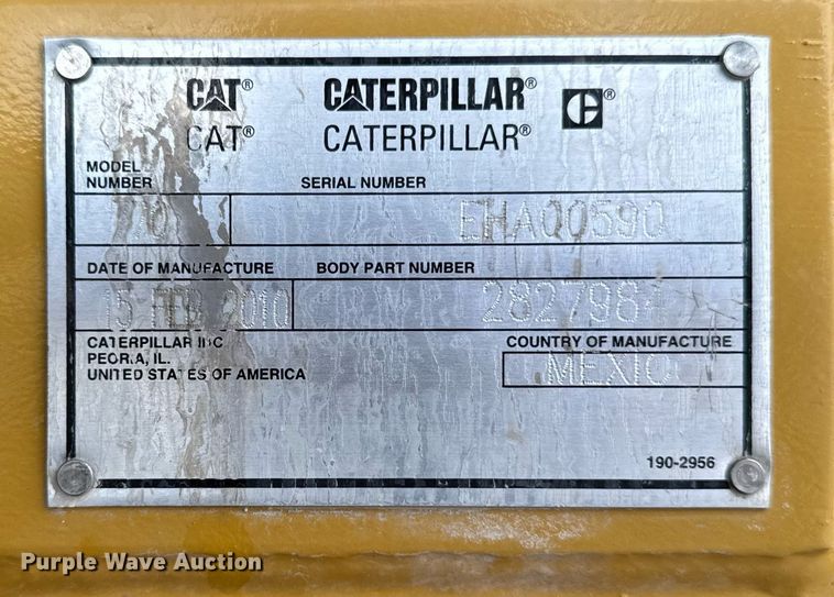 image for item DT0742 2010 Caterpillar 770 haul truck