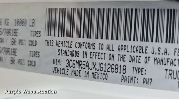 image for item DT6817 2018 Dodge Ram 2500 pickup truck