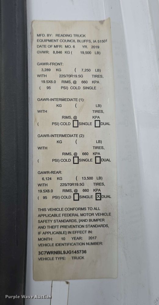 image for item DT6818 2018 Dodge Ram 5500 utility / service truck