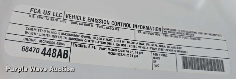 image for item DT6819 2021 Dodge Ram 3500 utility bed pickup truck