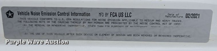 image for item DT6819 2021 Dodge Ram 3500 utility bed pickup truck