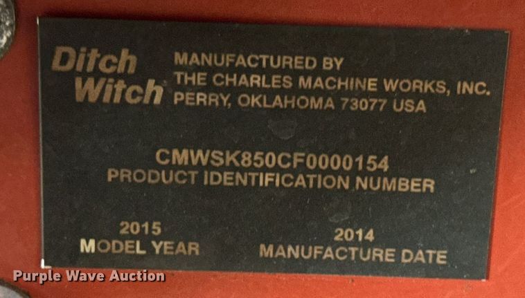 image for item DU3496 2015 Ditch Witch SK850 compact utility loader