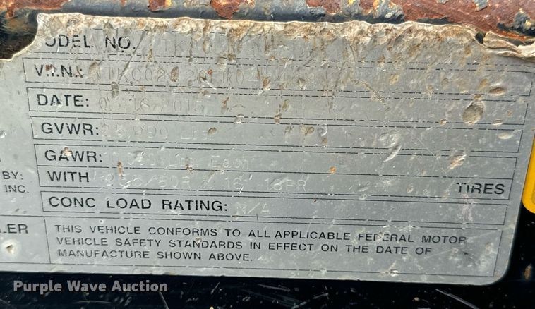 image for item DV1971 2015 Trail-King TK20LP-242 equipment trailer