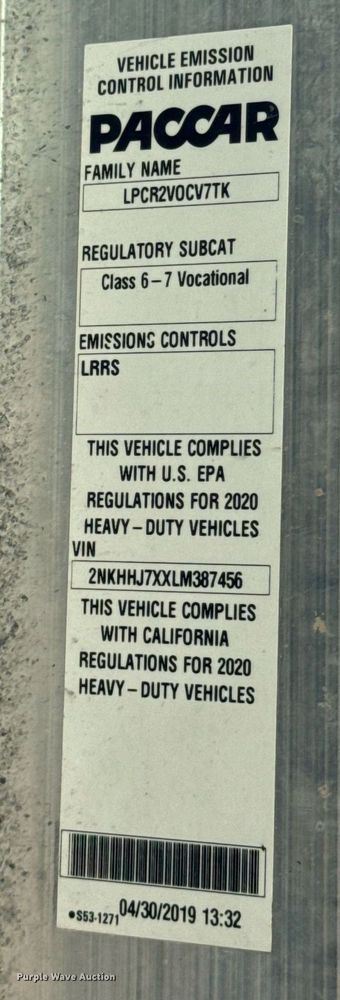 image for item DV1973 2020 Kenworth T370 utility / service truck