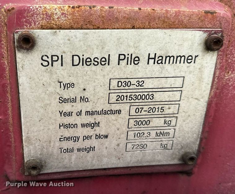 image for item DV1985 2015 SPI D30-32 pile driver