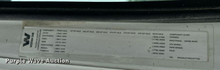 image for item DV1995 2017 Western Star 4700SF roll-off container truck