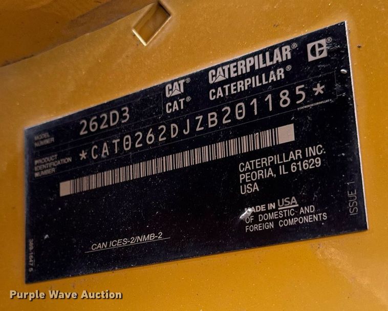 image for item DV2525 2020 Caterpillar 262D3 skid steer loader