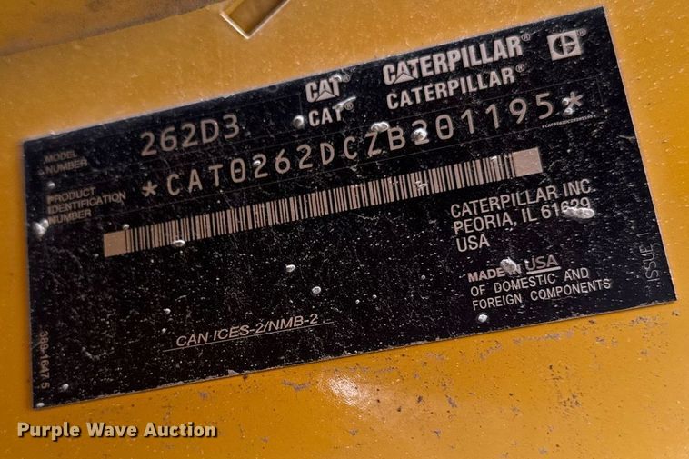 image for item DV2526 2020 Caterpillar 262D3 skid steer loader