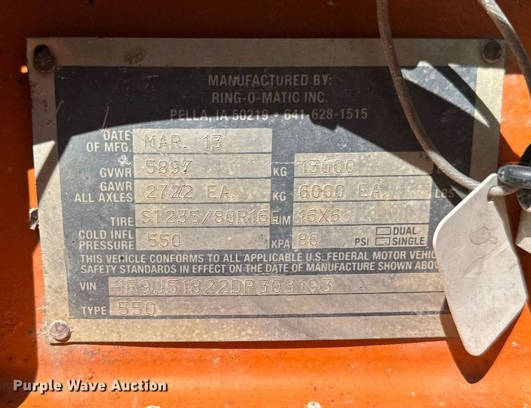 image for item DV2593 2013 Ring-O-Matic 550 vacuum excavator