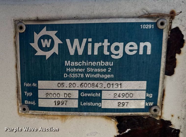 image for item DV2597 1997 Wirtgen 2000DC milling machine