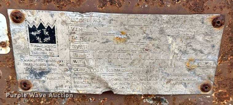 image for item DV4010 1998 Trail King equipment trailer