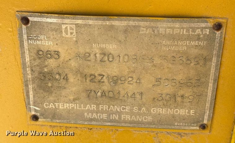 image for item DV4031 1987 Caterpillar 963B  track loader