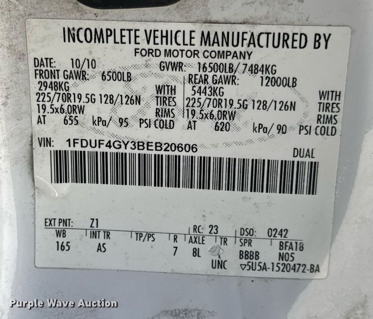 image for item DV4032 2011 Ford F450 Super Duty XL bucket truck