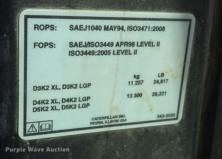 image for item DW7003 2015 Caterpillar D5K2 LGP dozer