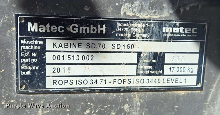 image for item DW7004 2015 Volvo SD160 single drum vibratory roller