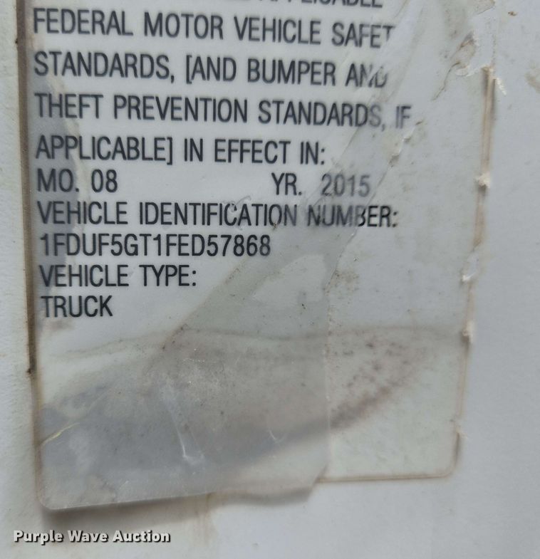 image for item DW7008 2015 Ford F550 XL Super Duty hydro jetter truck