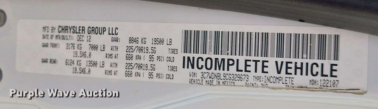 image for item DX6962 2012 Dodge 5500 bucket truck