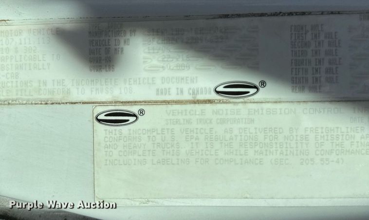 image for item DZ4022 2007 Sterling L9500 crane truck