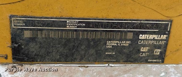 image for item DZ4035 2013 Caterpillar D5K2 LGP dozer