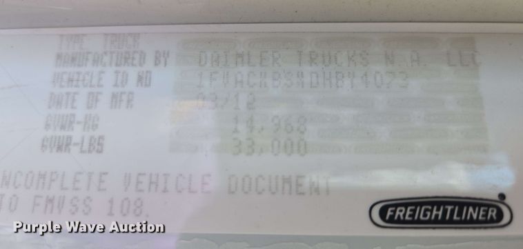 image for item EC4230 2013 Freightliner M2  combination pressure digger/ post driver truck