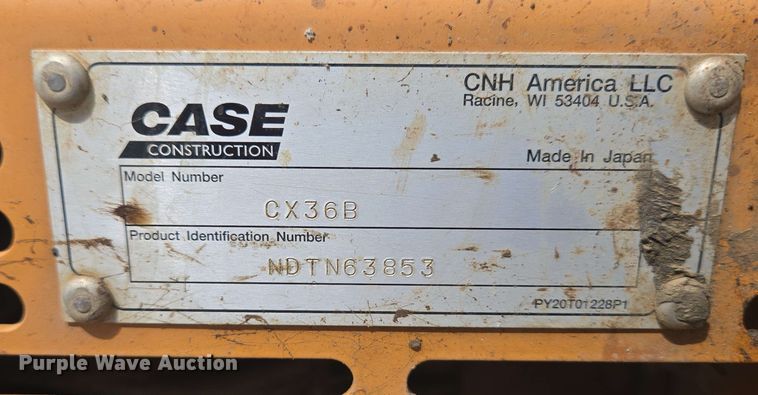 image for item EC4237 2013 Case CX36B mini excavator