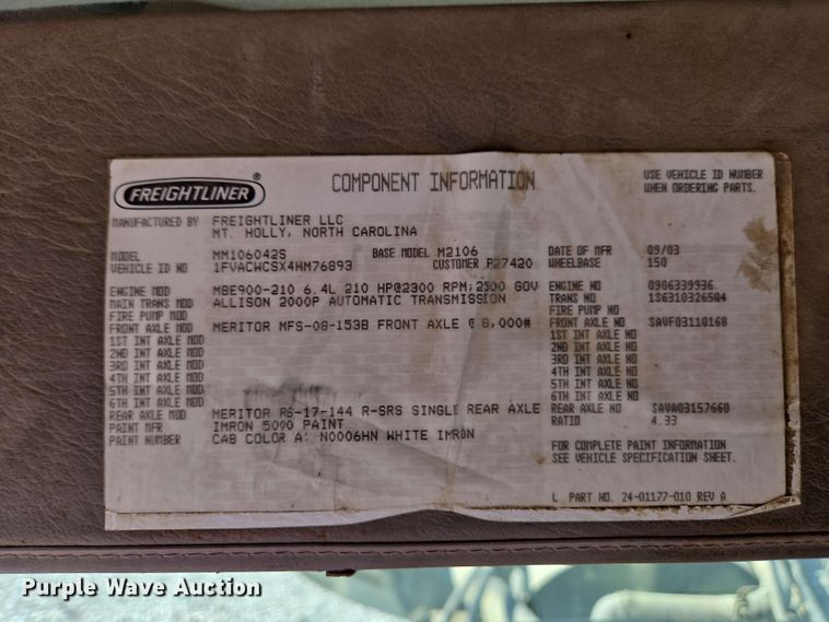 image for item EC4242 2004 Freightliner M2 106 utility / service truck