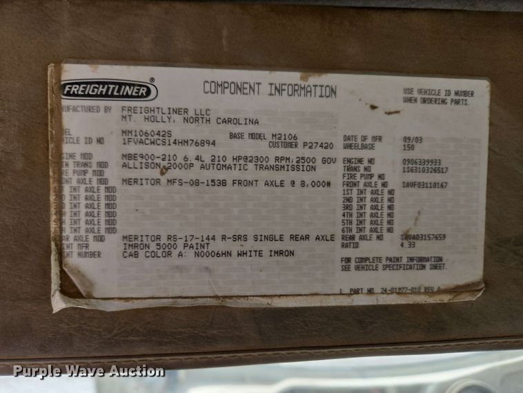 image for item EC4243 2004 Freightliner M2 106 utility / service truck