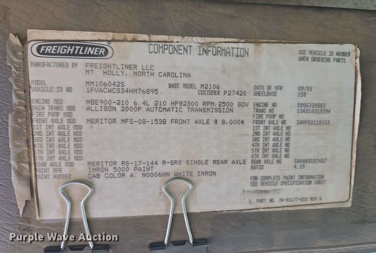 image for item EC4244 2004 Freightliner M2 106 utility / service truck