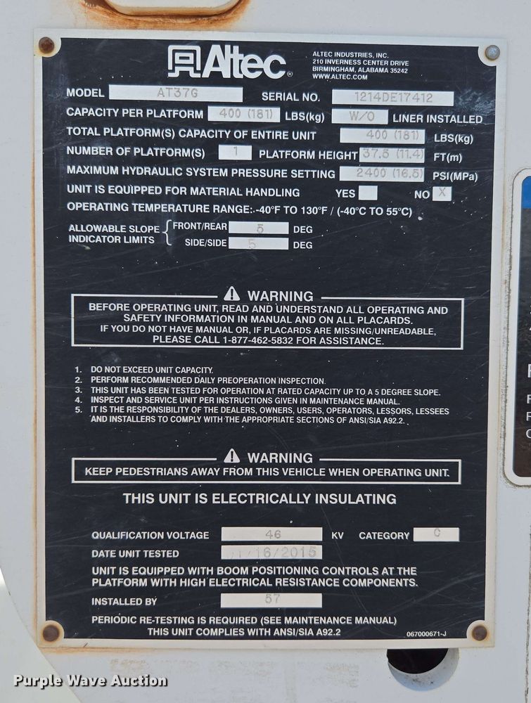 image for item ED1977 2015 Ford F550 Super Duty XL bucket truck