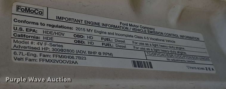 image for item ED1977 2015 Ford F550 Super Duty XL bucket truck