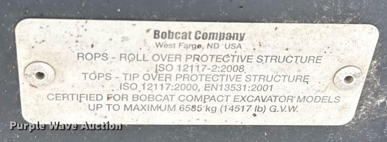image for item ED5618 2016 Bobcat E42 mini excavator
