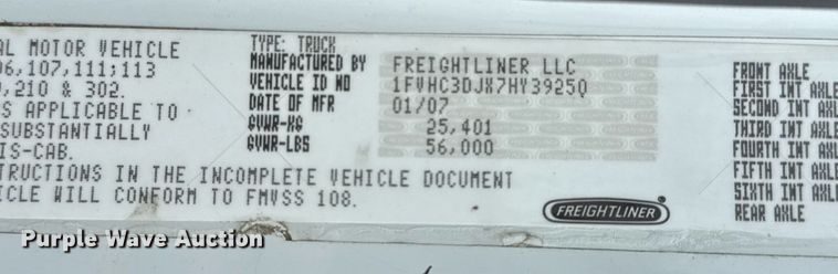 image for item EG5717 2007 Freightliner Business Class M2 Crew Cab crane truck