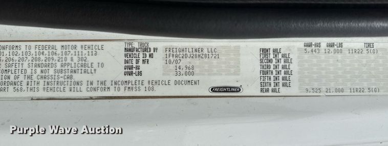 image for item EG5769 2008 Freightliner Business Class M2 Ext. Cab utility / service truck