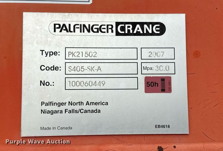 image for item EG5779 2007 Freightliner Business Class M2 Ext. Cab crane truck