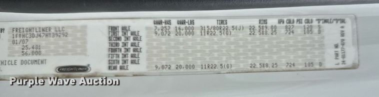 image for item EG5779 2007 Freightliner Business Class M2 Ext. Cab crane truck