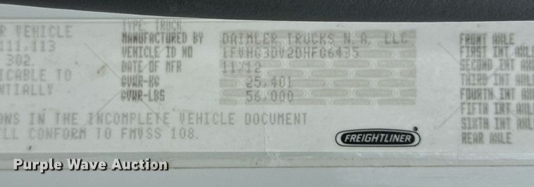 image for item EG5797 2013 Freightliner 114SD Crew Cab crane truck