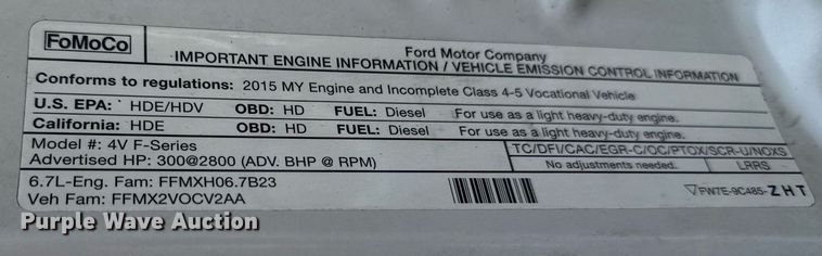 image for item EG5820 2015 Ford F550 Super Duty flatbed truck