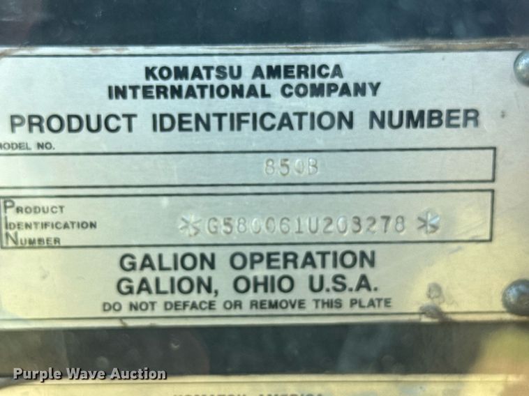 image for item EG6426 1997 Galion 850B motor grader