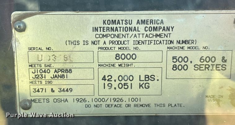 image for item EG6426 1997 Galion 850B motor grader