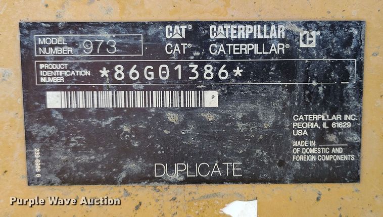 image for item EH0298 1992 Caterpillar 973 LGP track loader