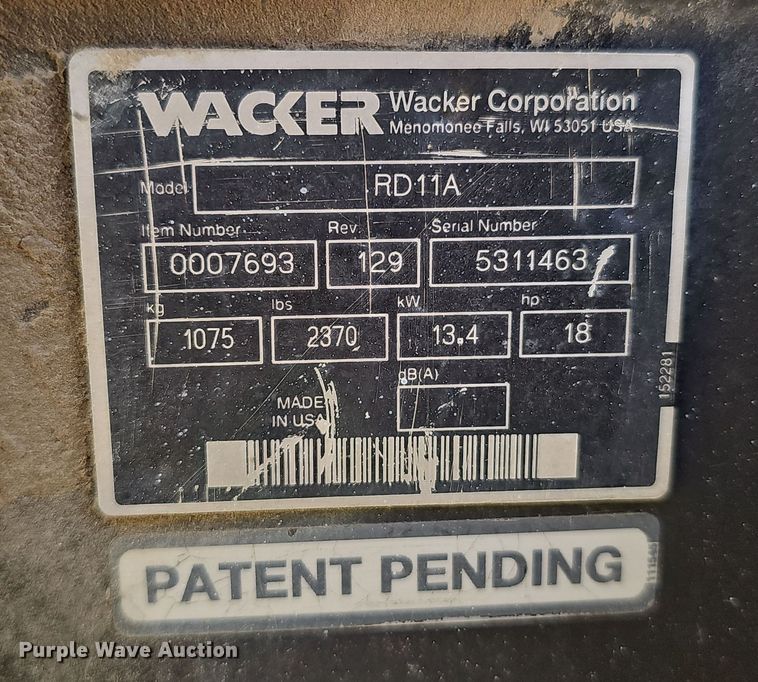 image for item EH8751 2003 Wacker RD11A double drum roller