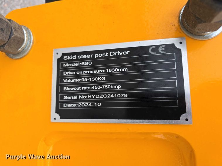 image for item EH8994 2024 GIYI 680 skid steer post driver