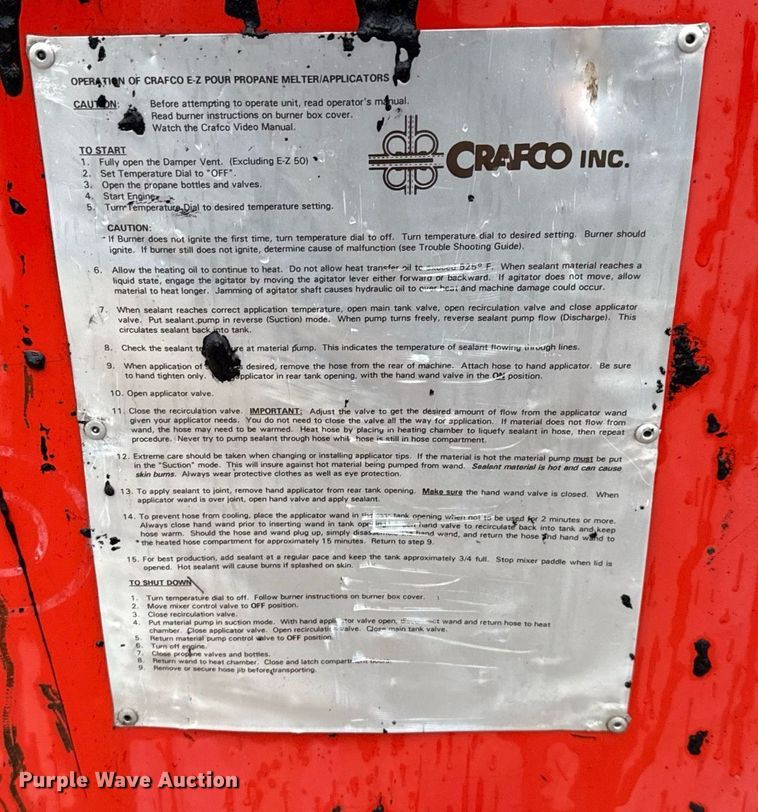 image for item EJ3689 2022 Crafco E-Z Pour melter applicator