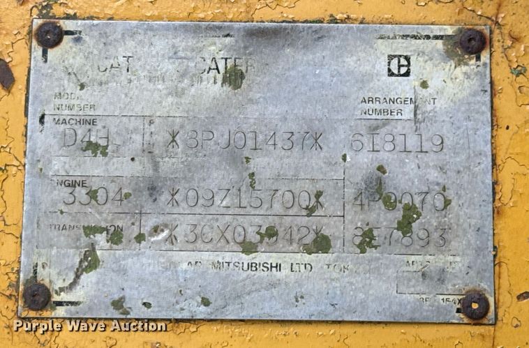 image for item EJ3692 1996 Caterpillar D4H XL dozer